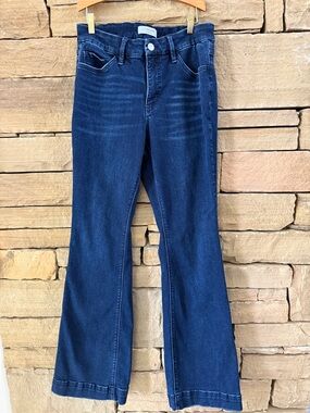 Dark Blue Flare Hi Rise Long Stretch Jeans - Navy Blue Women’s Denim by Lovervet